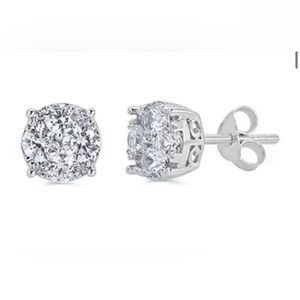 1/4 CT. T.W. Genuine White Diamond Sterling Silver 4.5mm Stud Earrings